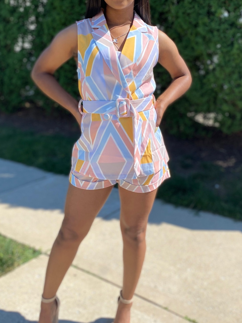 Vintage Pastel Short Set